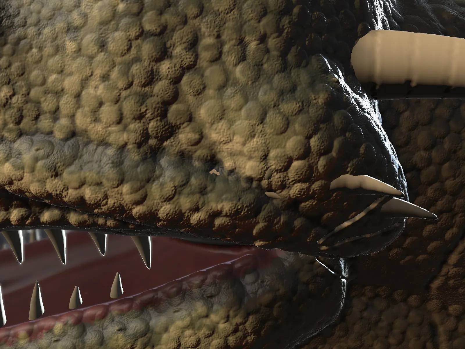 Close-up of overlapping dragon scales and ridges