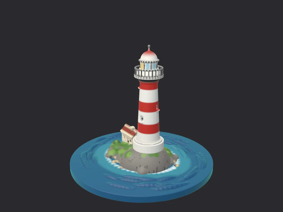 A lighthouse sample sculpt in plain clay